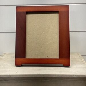 Fetco Home Decor Cherry Wood 4x6 Picture Frame Two Tone Tabletop Wall Hanging
